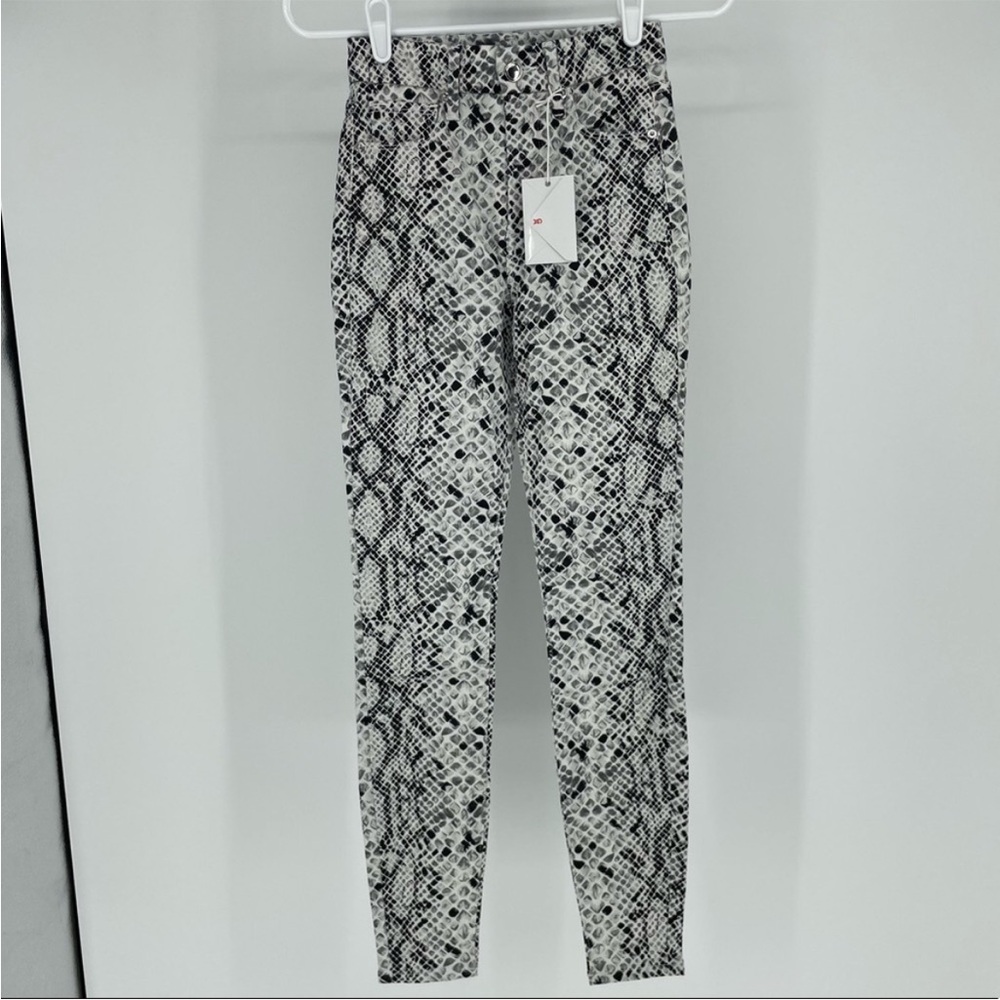 GOOD AMERICAN NWT GOOD WAIST HIGH RISE SKINNY JEANS SNAKE004 PRINT 0 - Picture 4 of 9